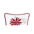 thumbnail image 3 of Christmas Poinsettia & Mistletoe Cotton Blend Mini Accent Pillow 8" x 8", 3 of 6