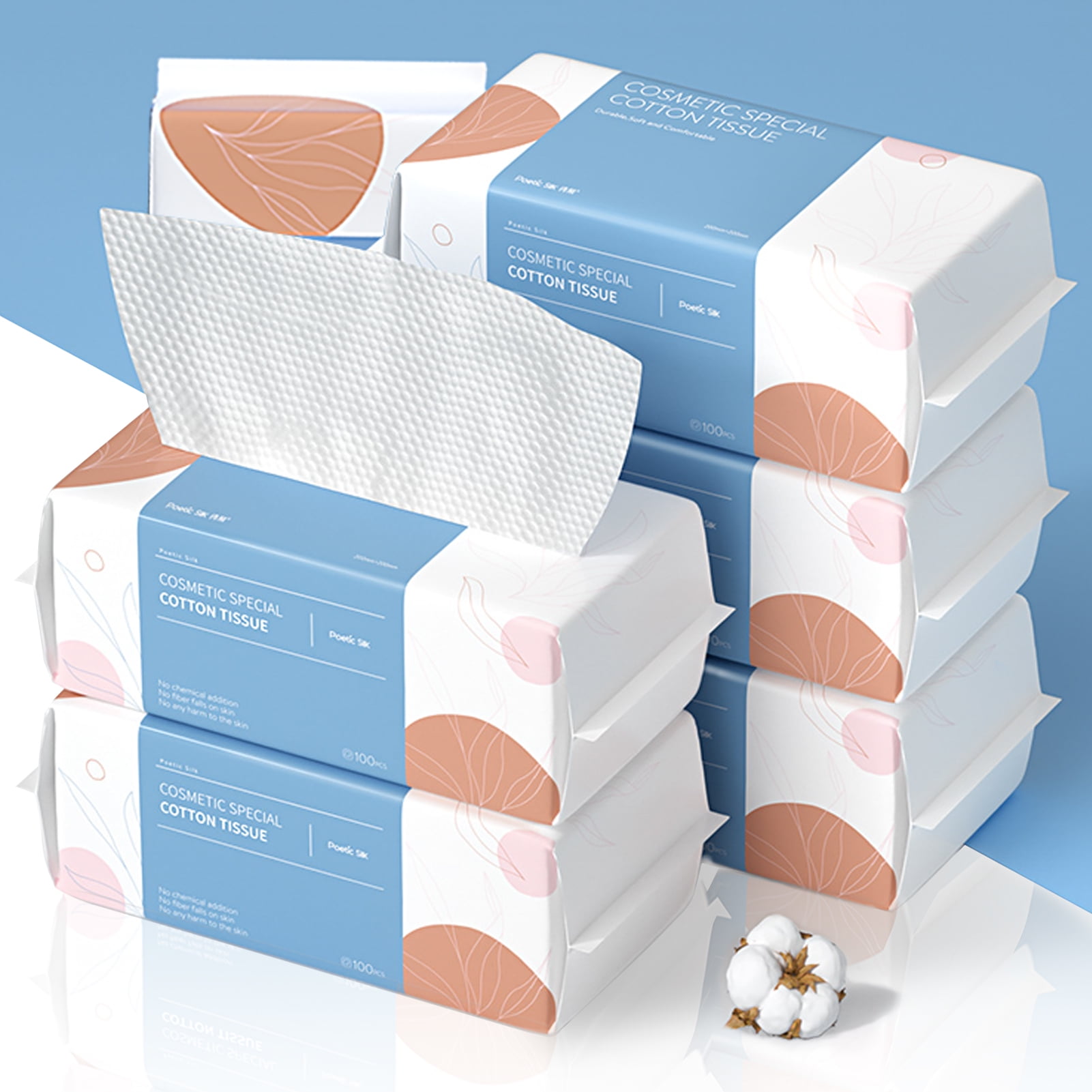 PoeticEHome Soft Dry Wipes 600CT Cotton Face Tissue, Disposable