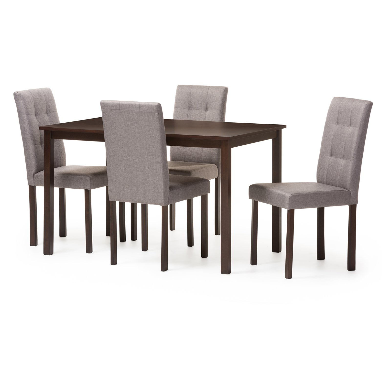 Baxton Studio Andrew Modern and Contemporary 5-Piece Grey Fabric Upholstered Grid-tufting Dining Set - image 2 of 4