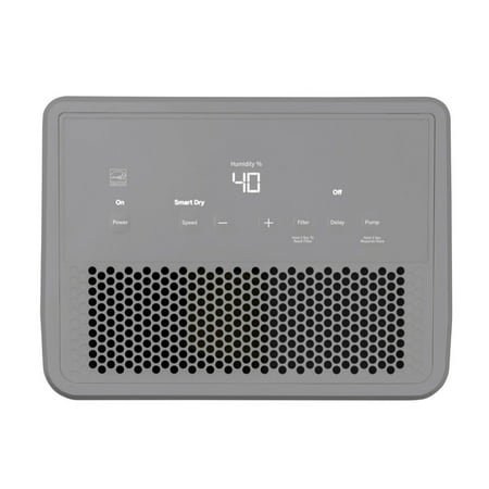 GE - 50-Pint Portable Dehumidifier with Built-in Pump and Smart Dry - Stratus Grey