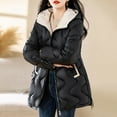 thumbnail image 2 of Ruimatai Women's Winter Long Puffer Jacket Lightweight Quilted Hooded Coat with Pockets, 2 of 3