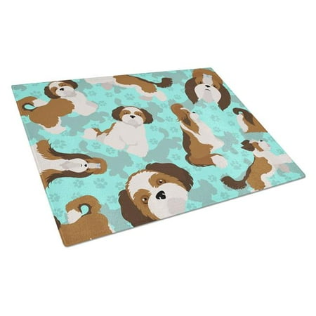 

Carolines Treasures MLM1031LCB 15 x 12 in. Blue Shih Tzu Glass Cutting Board - Large