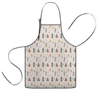 Beige Christmas Tree Pattern Kids Aprons for Girls and Boys,Adjustable Neck Strap Toddler Aprons for Kids Cooking Baking