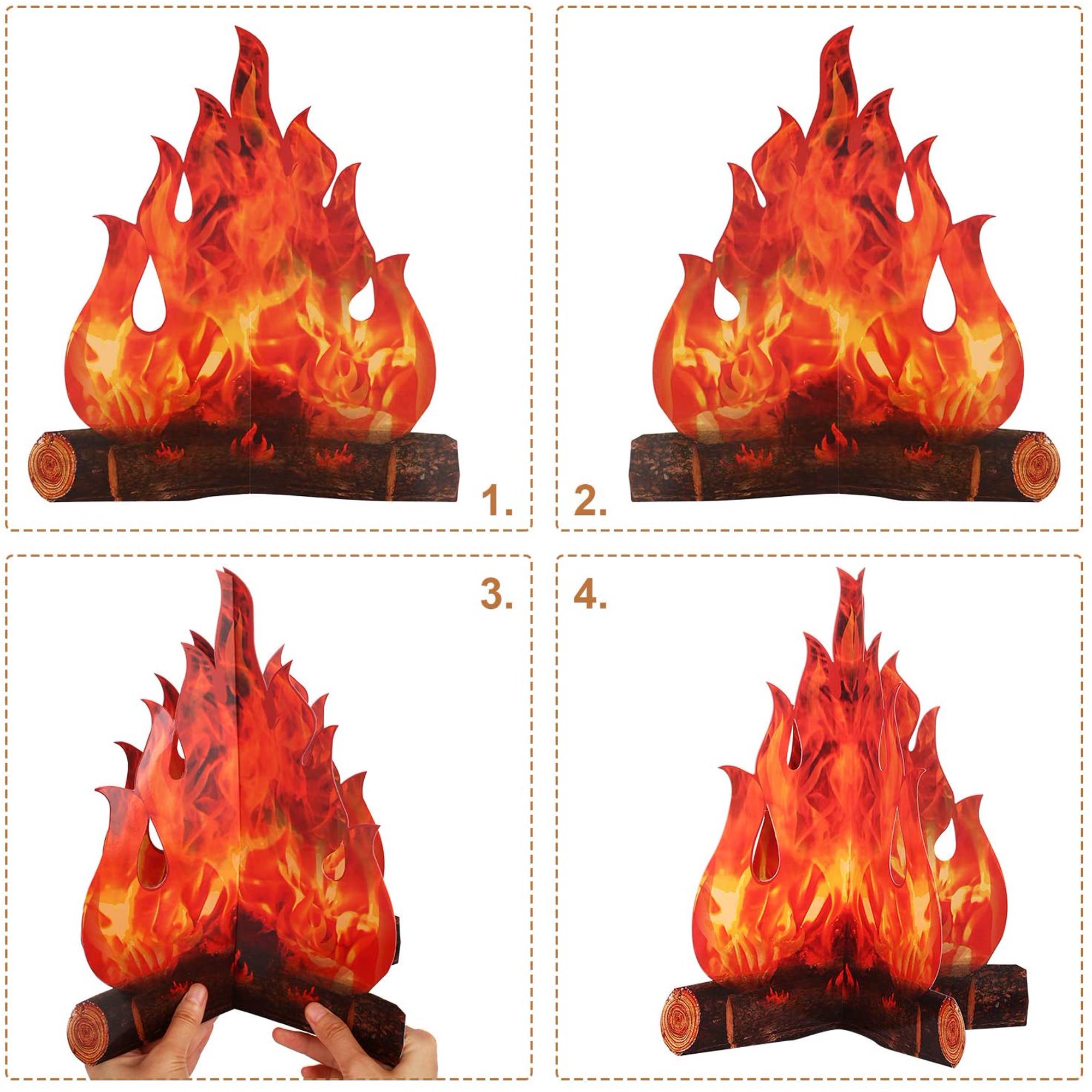 Ornement Feu De Camp Miniature En Résine - Déco Jardin, DIY, Scène Miniature - Environ 5x4x3,5 Cm