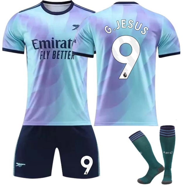 2425 Arsenal Second Guest Jersey No. 7 Saka 41 Rice No. 11 Martinelli Children'S Adult Replica Player Name Jersey