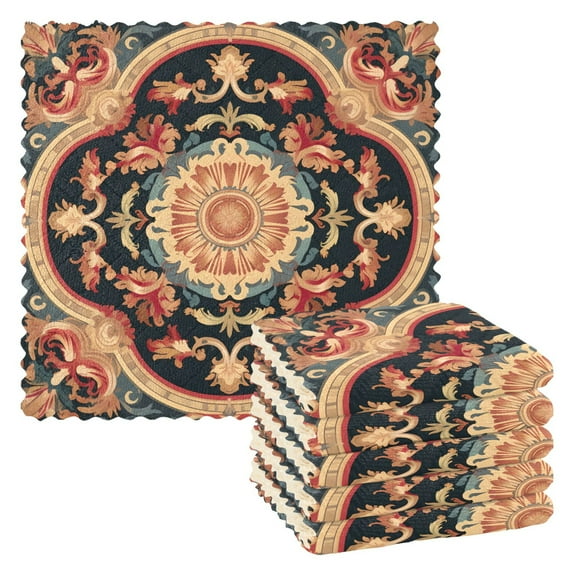 6 Packs Chic Bohemian Mandala Kitchen Dish Towels Soft Absorbent Dish Cloths 11"x11"
