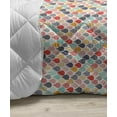 thumbnail image 3 of Geometric Down Alternative Comforter, Different Type of Oval Doodle Round Leaf Textured Harvest Graphic, Microfiber Quilt for All Season, 5 Sizes, Coconut Turquoise, by Ambesonne, 3 of 3