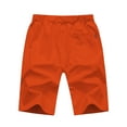 thumbnail image 4 of Tyhengta Mens Shorts Casual Drawstring Zipper Pockets Elastic Waist Orangered 30, 4 of 8
