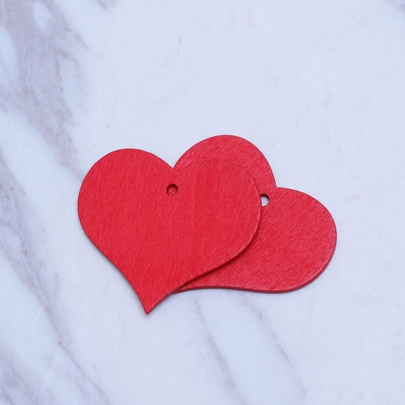 Minkissy Wooden Hearts Decor 100Pcs