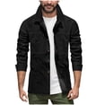 thumbnail image 2 of pstuiky Camisas de manga larga de invierno para hombre, Camiseta lisa de manga larga con cuello vuelto para hombre, informal, elegante, cómoda, con bolsillos, botones y cremallera. xl, 2 of 6