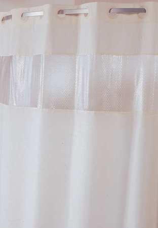 White Hookless RBH53MY306 Herringbone Shower Curtain with PEVA Liner