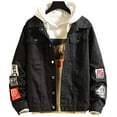 thumbnail image 1 of Men's Denim Distressed Jacket Casual Slim Fit Button Down Jeans Coat, 1 of 6