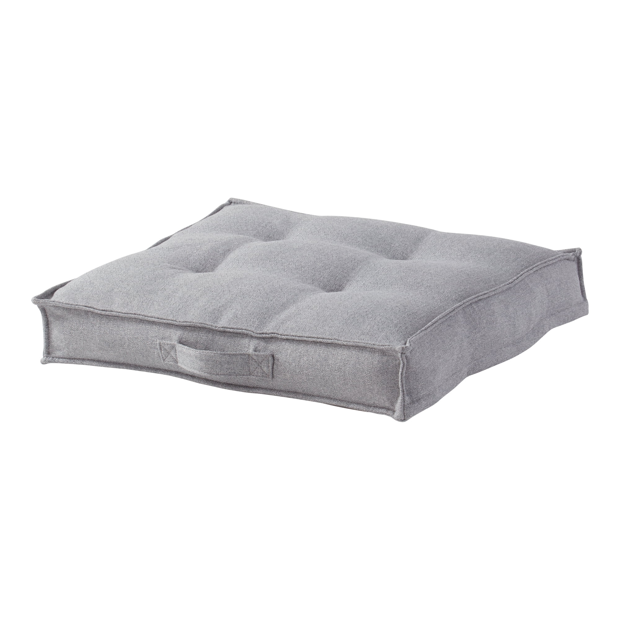Happy Hounds Milo Square Tufted Pillow Dog Bed- Cement- Small (24 x 24 in.)