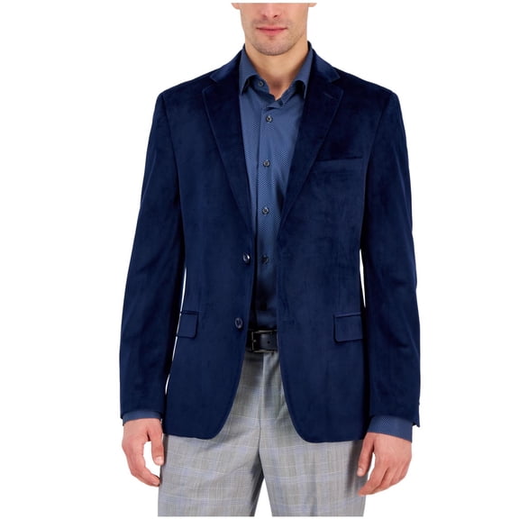 Alfani Mens Slim Fit Sport Coat, Blue, 38 Short