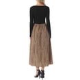 thumbnail image 3 of INSPIRE CHIC Vintage Patchwork Dress for Women's Maxi Swing Square Neck Party Dress S Black Khaki, 3 of 5