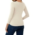 thumbnail image 3 of INSPIRE CHIC Women Maternity Ruched Tops Long Sleeve Shirts Casual Blouses Basic T-Shirt Clothing 2025 Small Beige, 3 of 6