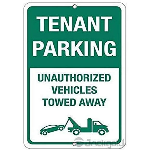Wall Decor Metal Deco Sign 12x8 Inches Tenant Parking Unauthorized Vehicles Towed Away Metal Tin Signs Plate