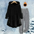 thumbnail image 2 of zfwon Womens Fleece Pyjamas Sets Long Sleeve Winter Warm Pjs Soft Hoodies Tops and Joggers Thermal Lounge Wear 2 Piece Lightweight Pjs Sets Sleepwear Nightwear Plus Size S-5Xl, 2 of 6
