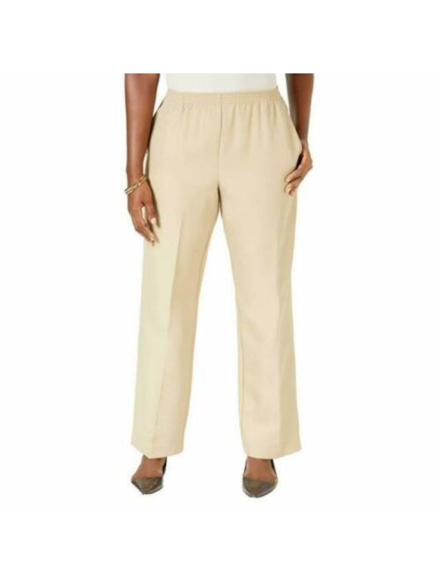 KAREN SCOTT Womens Beige Mid Rise Pull 