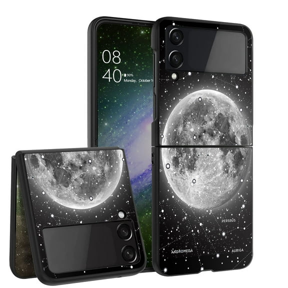 ANJ  Hard Protective Printed Case Cover Compatible with Samsung Galaxy Z Flip 4 - Moon Constellation