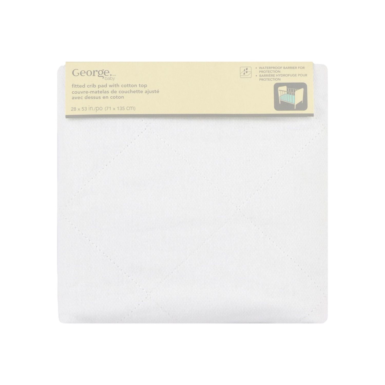 George baby Fitted Crib Pad with Cotton Top, 28 x 52 in