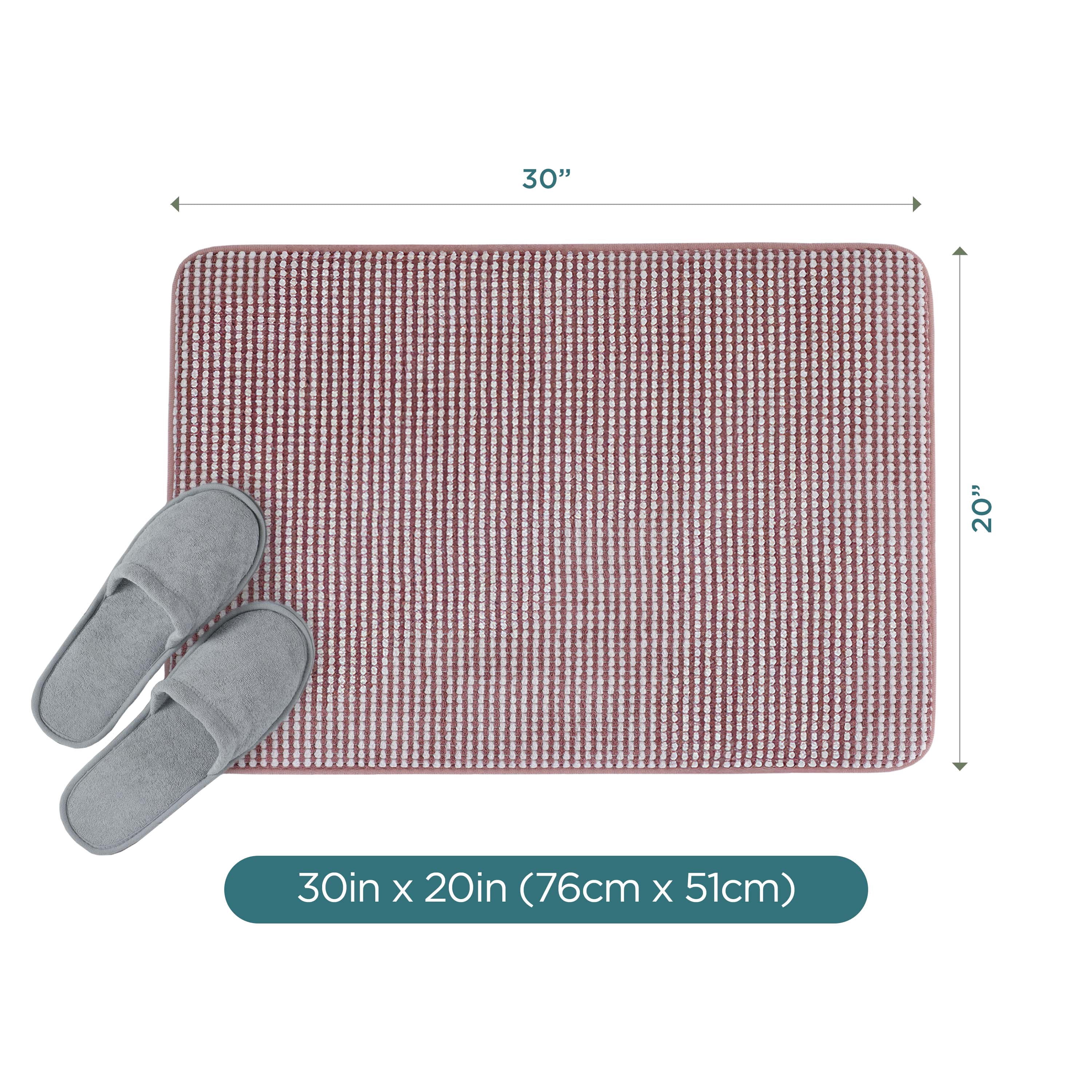 Vellux Bliss Memory Foam Bath Rug, 20" x 30", Berry