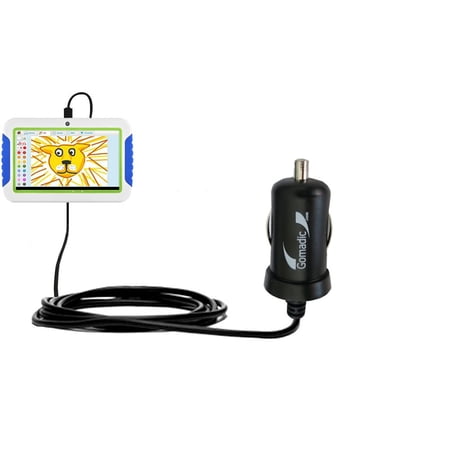 Gomadic Intelligent Compact Car / Auto DC Charger suitable for the Ematic FunTab Mini (FTABM) - 2A / 10W power at half the size. Uses Gomadic TipExcha
