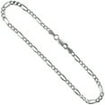 thumbnail image 3 of sterling Silver 3mm Figaro Link Chain Anklet Beveled Edge Nickel Free Italy 9 inch, 3 of 3