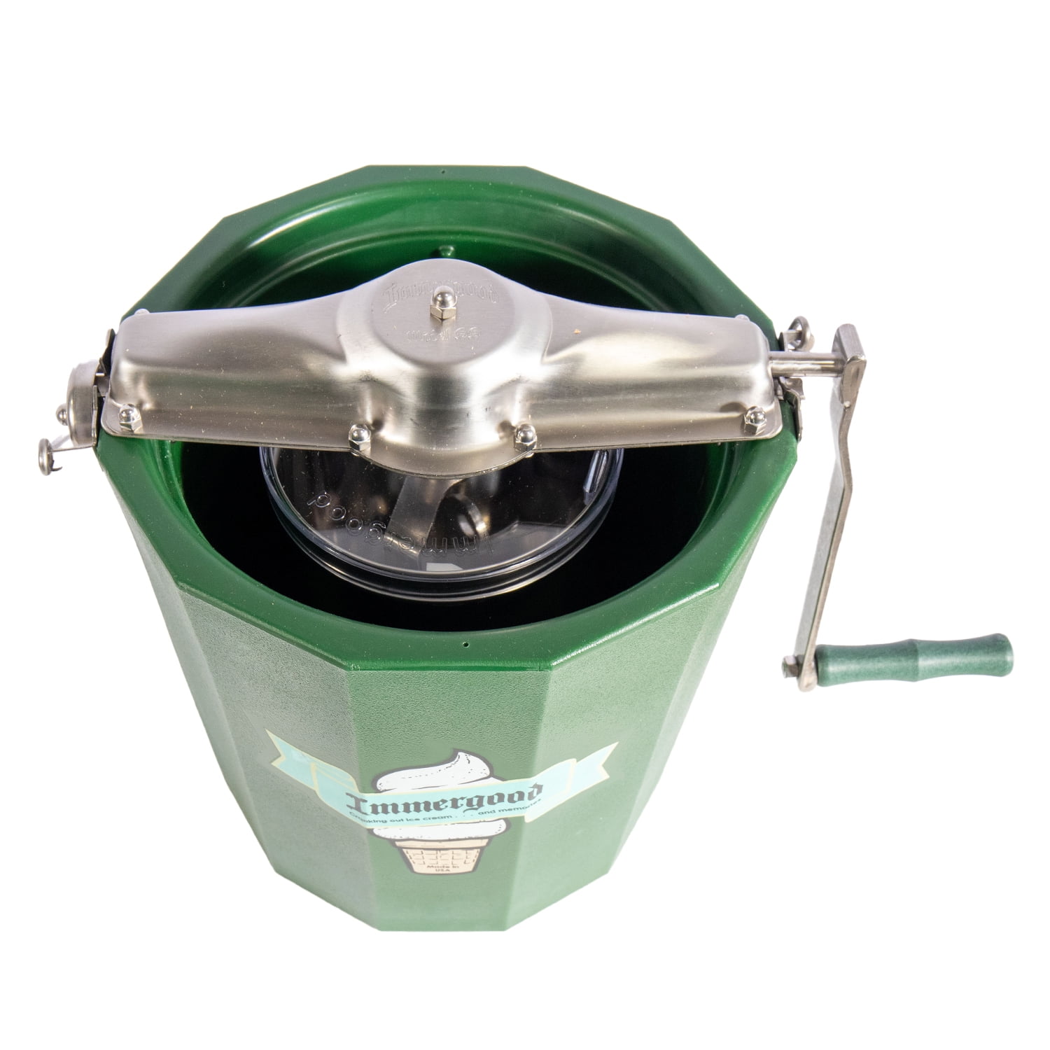 Immergood - PREMIUM 4 qt. - Stainless Steel Ice Cream Maker - Hand Crank
