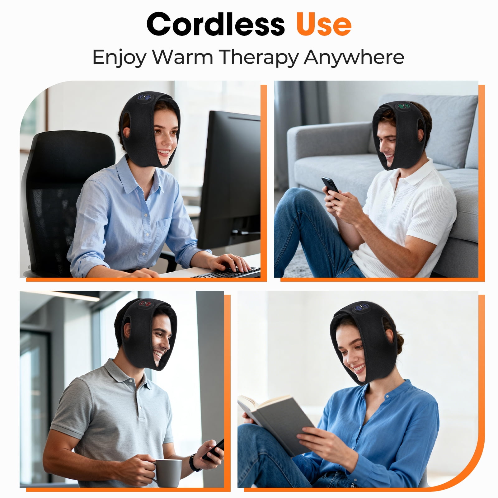 Cordless Heating Pad for Face Jaw Chin, Jaw Heating Pad, Face Heated Wrap with 3 Heat and Timing Settings, 5000mAh Battery Rechargeable for Wisdom Teeth, Facial Comfort, Jaw Relaxation & Daily Warm