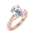 thumbnail image 3 of Kauai - Moissanite Oval Cut Lab Diamond PavÃ© Twist Band Engagement Ring, 3 of 3