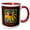 Red/White, variant on 3drose, Black Eyed Susan Framed in Gold and Burgandy, Happy Anniversary, 15oz Two-tone Red Mug