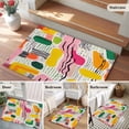 thumbnail image 5 of 2x3 Ft Entryway Area Rug, Contemporary Color Block Kitchen Rug Runner Washable Floor Mat, Striped Abstract Art Non Slip Indoor Door Mat Throw Carpet for Bathroom Living Room Bedroom, 5 of 8