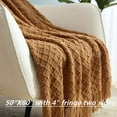 thumbnail image 3 of CREVENT Home Decor Rustic Couch Sofa Chair Bed Throw Blanket, Soft Warm Light Weight in Spring Summer (50''X60'' Brown), 3 of 6