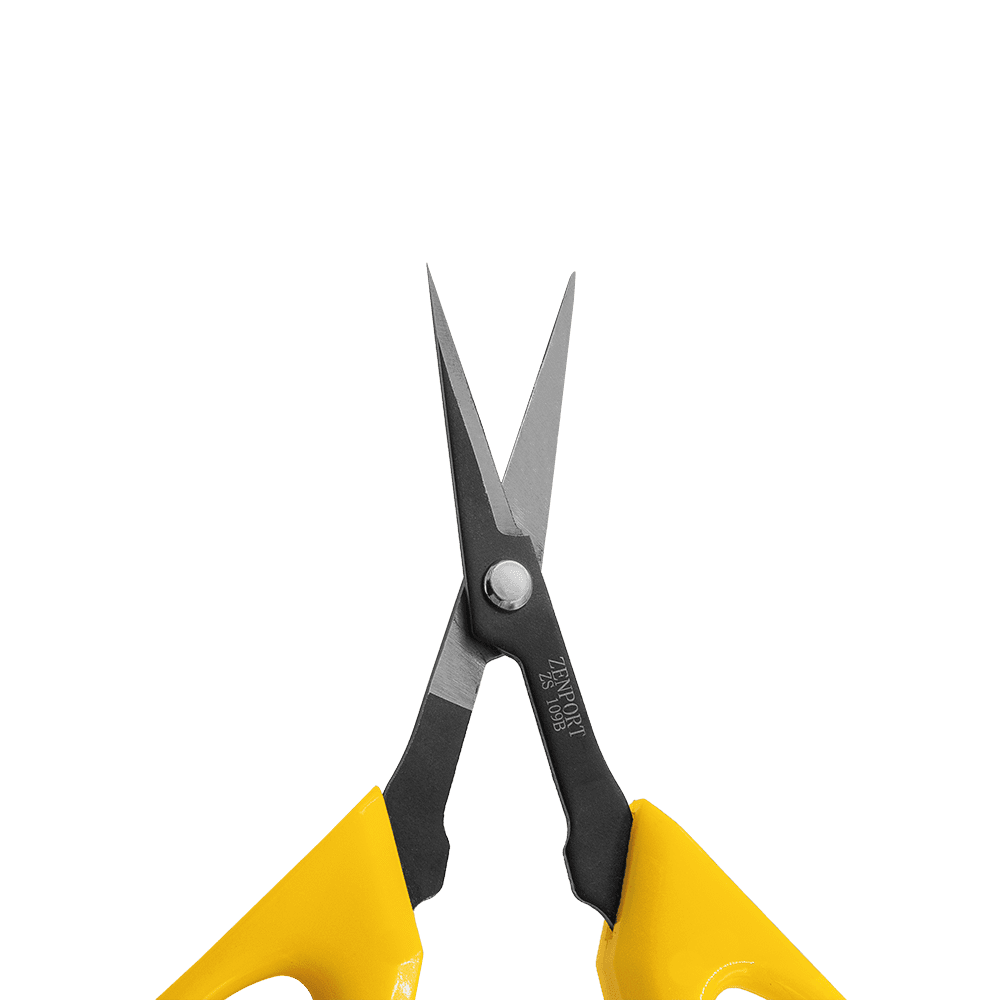 Zenport ZS109T Ergonomic Tilt Blade Deluxe Trimming Scissors, 1.4 Inch Carbon Steel Blades, Yellow - 3 Pack