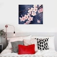 thumbnail image 3 of General 20x16in Canvas Wall Art Picture for Living Room Bedroom Canvas Painting Grey and Teal Floral Canvas Prints Framed Plum Blossom Tree Oil Painting 20x16in, 3 of 3