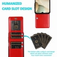 thumbnail image 4 of Dteck Back Wallet Phone Case for Samsung Galaxy A12 with ID & Credit Card Holder Slots Pockets Wallet Back Cover Stand Flip Folio Leather Galaxy A12 5G Cell Cases Women Men, Red, 4 of 7