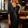 thumbnail image 2 of HJYCHN Evening Shawl Wrap formal Dinner Party Cover Up Stole for Wedding Reception Bridesmaid Prom Night Gala Celebration Elegant Women Accessory Black One Size, 2 of 4