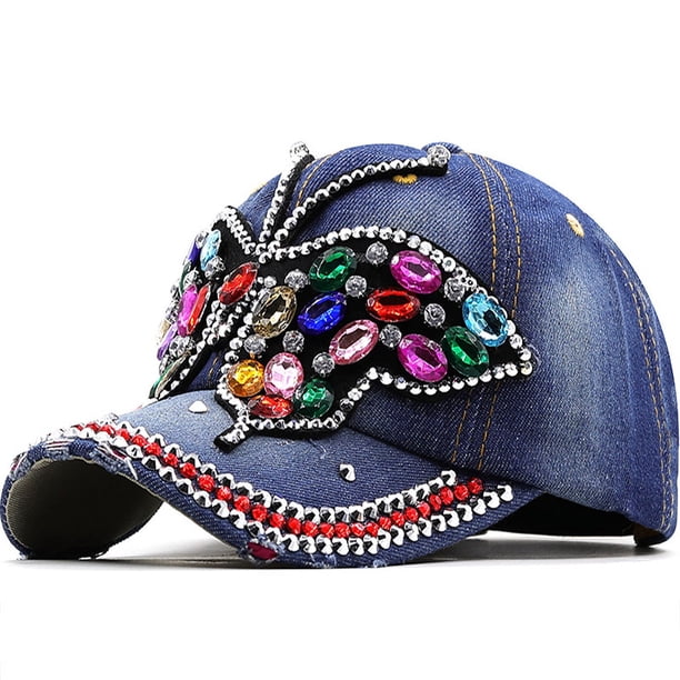 Gorra de béisbol con estampado de mariposas para niños de 56 a 58 cm