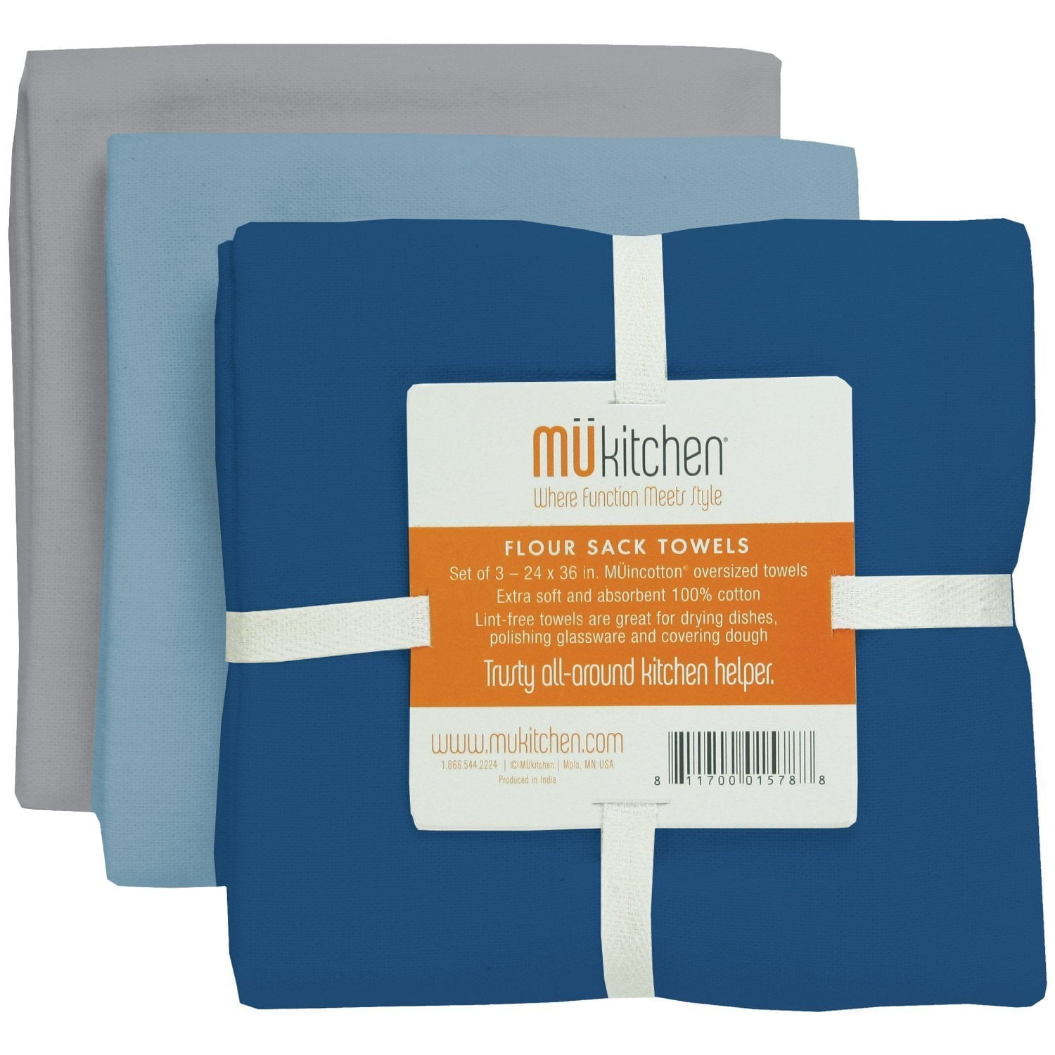 MU Kitchen 24 X 36 Flour Sack Towel Set Of 3 Harbor Walmartcom