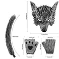 thumbnail image 3 of Decoraciones de Halloween, disfraz de hombre lobo con orejas de lobo, diadema, guantes, cola y máscara de lobo para hombres, mujeres, niños y niñas en un solo kit de accesorios de Halloween. Accesorio, 3 of 6
