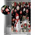 thumbnail image 3 of Extra Long Shower Curtain 72x96 Inch, Black Christmas Shower Curtain Waterproof Bathroom Decor Snowman Truck Xmas Balls Snowflake Fabric Bath Curtain Set Accessories with Hooks, 3 of 6