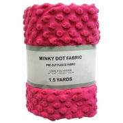 Shason Textile Soft Puffy Dot Fleece 1.5 Yard Precut Fabric, Hot Pink