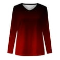 thumbnail image 4 of Patlollav Pntutb Womens Tops,Ladies Casual Print V-Neck Long Sleeve T Shirt, 4 of 6