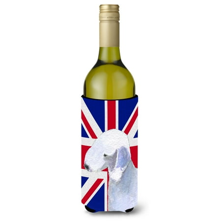 

Carolines Treasures SS4925LITERK Bedlington Terrier with English Union Jack British Flag Wine Bottle Hugger Wine