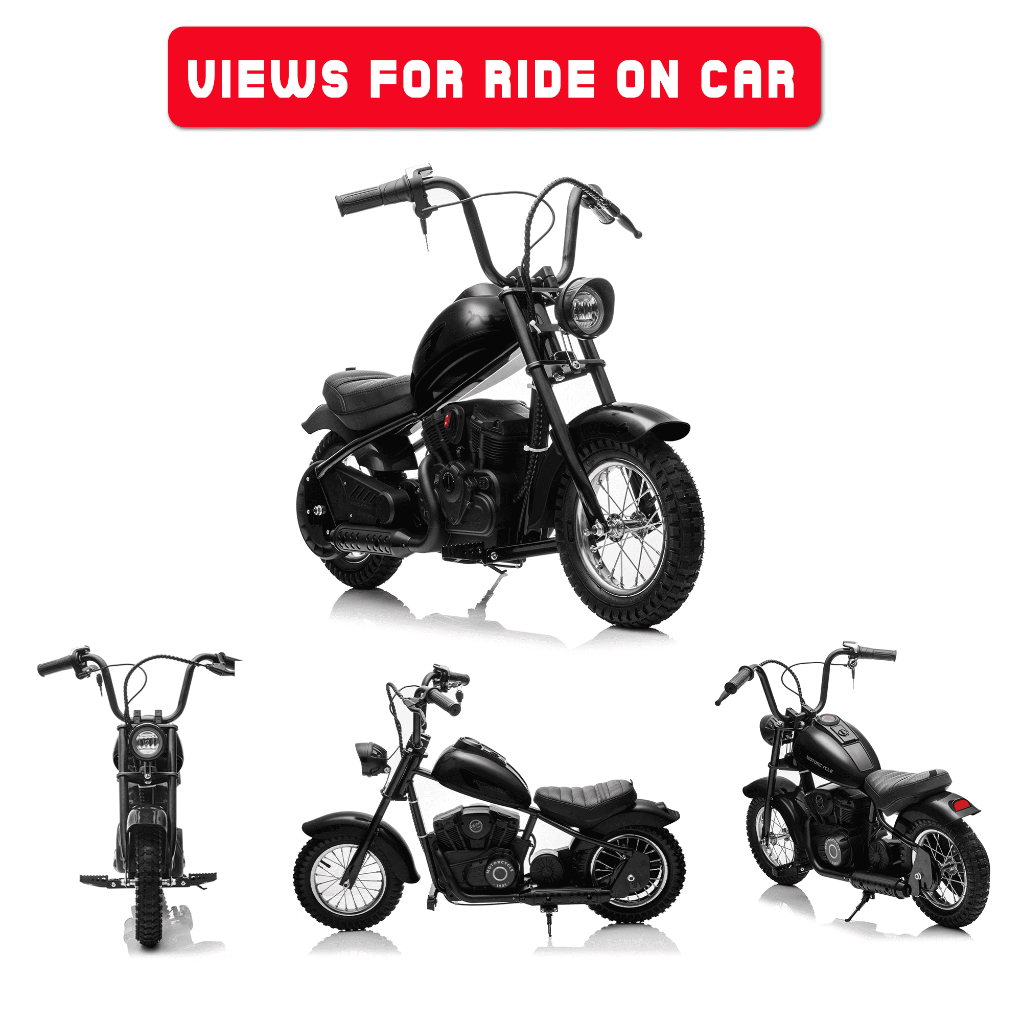 JoyWheels 24V Electric Dirt Bike, 250W Ride on Toy Motorcycle for kids,14 mph, Age 13+,Black