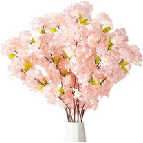 Silk Cherry Blossom Branches, 39.3in Artificial Cherry Blossom Tree Stems, Fake Plum Blossom Flowers Arrangement for Wedding Home Japanese Decor, Set of 3