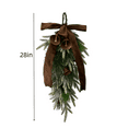 thumbnail image 3 of Elegant Green Brown Bow Greenery Front Door Wreath for Festive Seasonal Christmas Decoration Welcome Home Hanging Ornament, 3 of 7