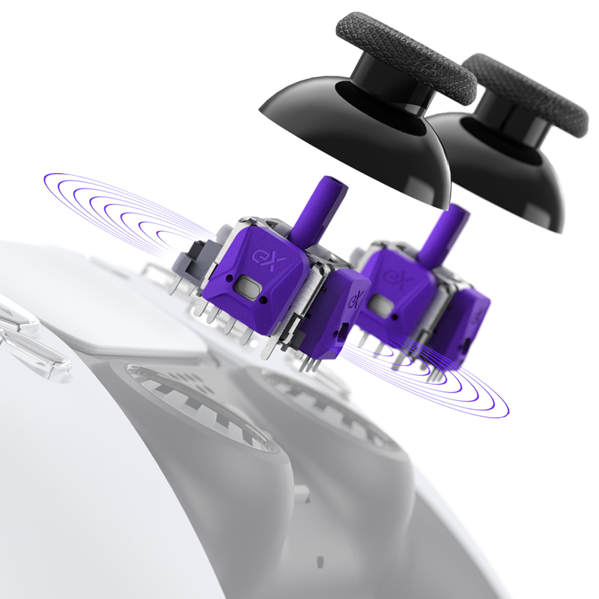 eXtremeRate Hall Effect Joysticks for PS5 - Calibratable Anti-Drift Kit w/ 120gf Sensors (Purple)