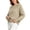 Khaki, variant on Edvintorg Long Sleeve Sweaters for Women Crew Neck Casual Pullover Knit Sweater Cropped Top Womens Clothes Khaki L